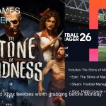 Weekly free games roundup for April 18 2026 featuring The Stone of Madness and Football Manager 26